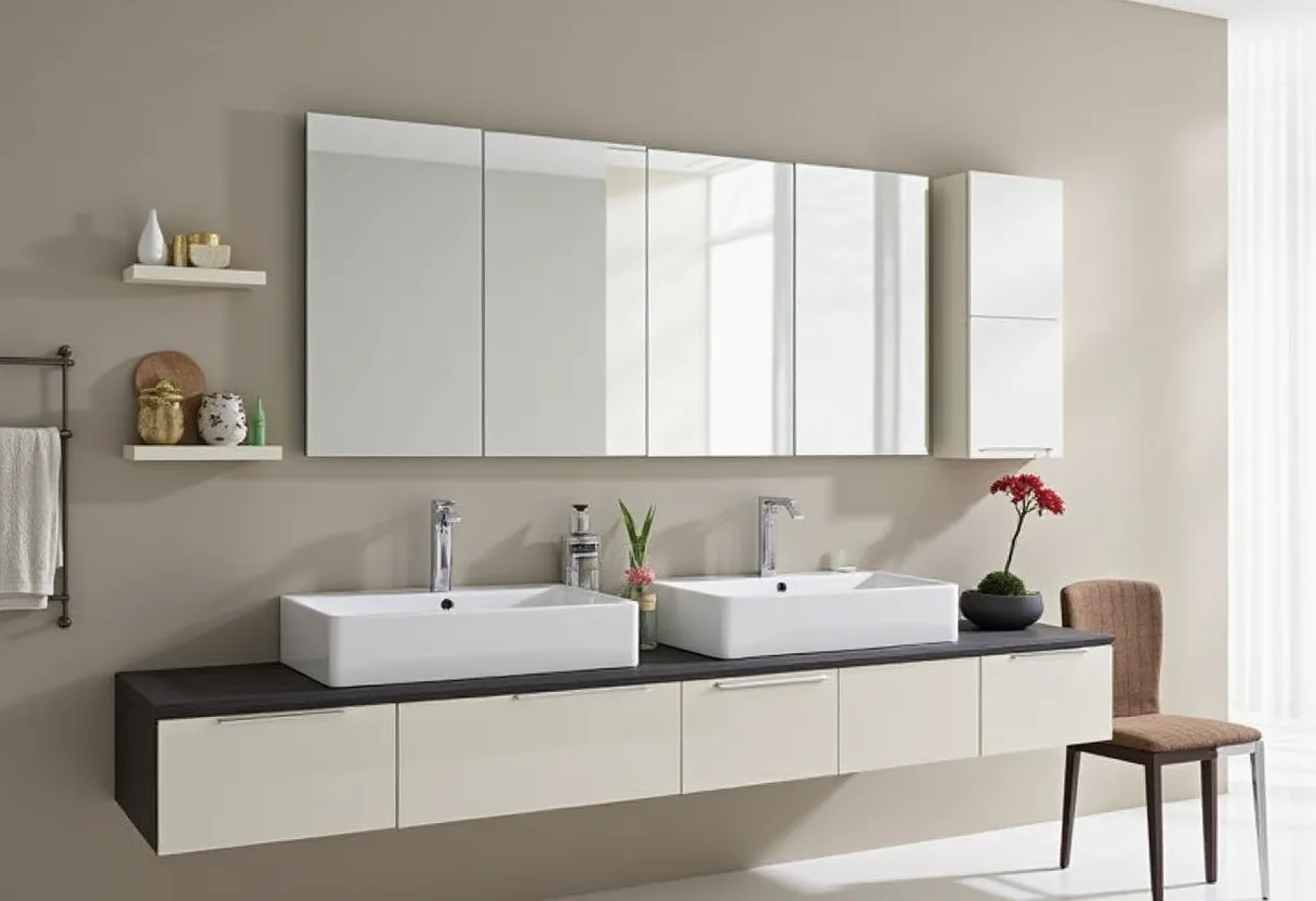 Idées pour créer un mur de miroirs modulaires pour agrandir visuellement l’espace