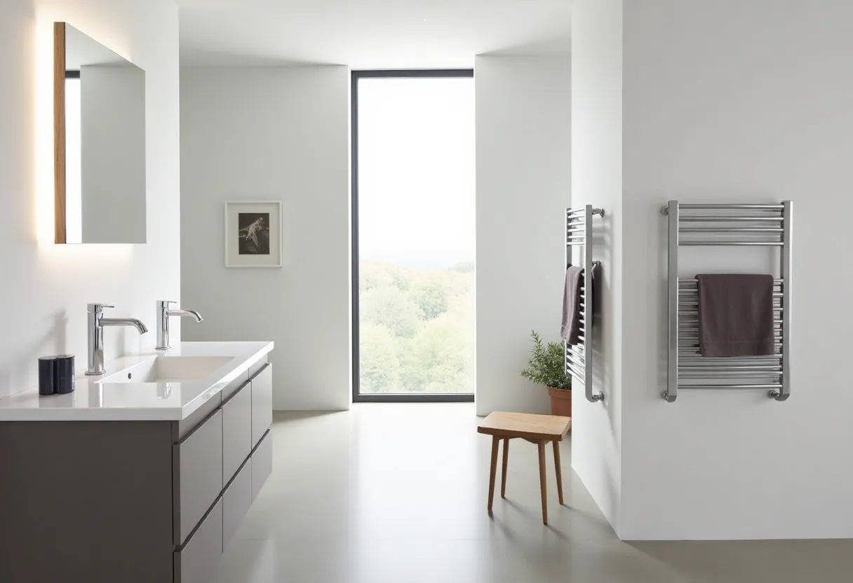 Idées pour installer un range-serviettes chauffant dans la salle de bain