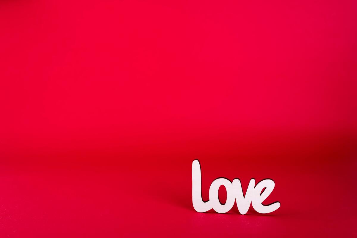 message of love with wooden letters